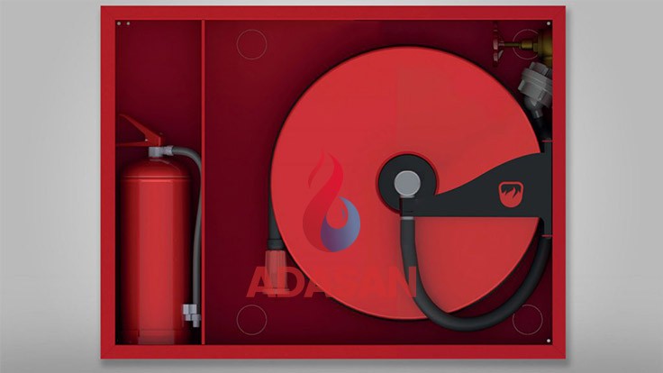 Çift Kabin Sıva Altı Cam Kapaklı Yangın Dolabı